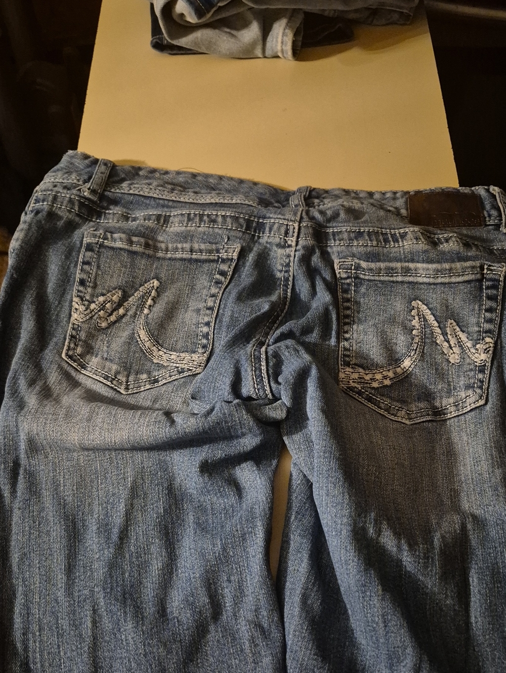 Maurices Light Blue Bootcut Jeans with Embroidered Back Pockets